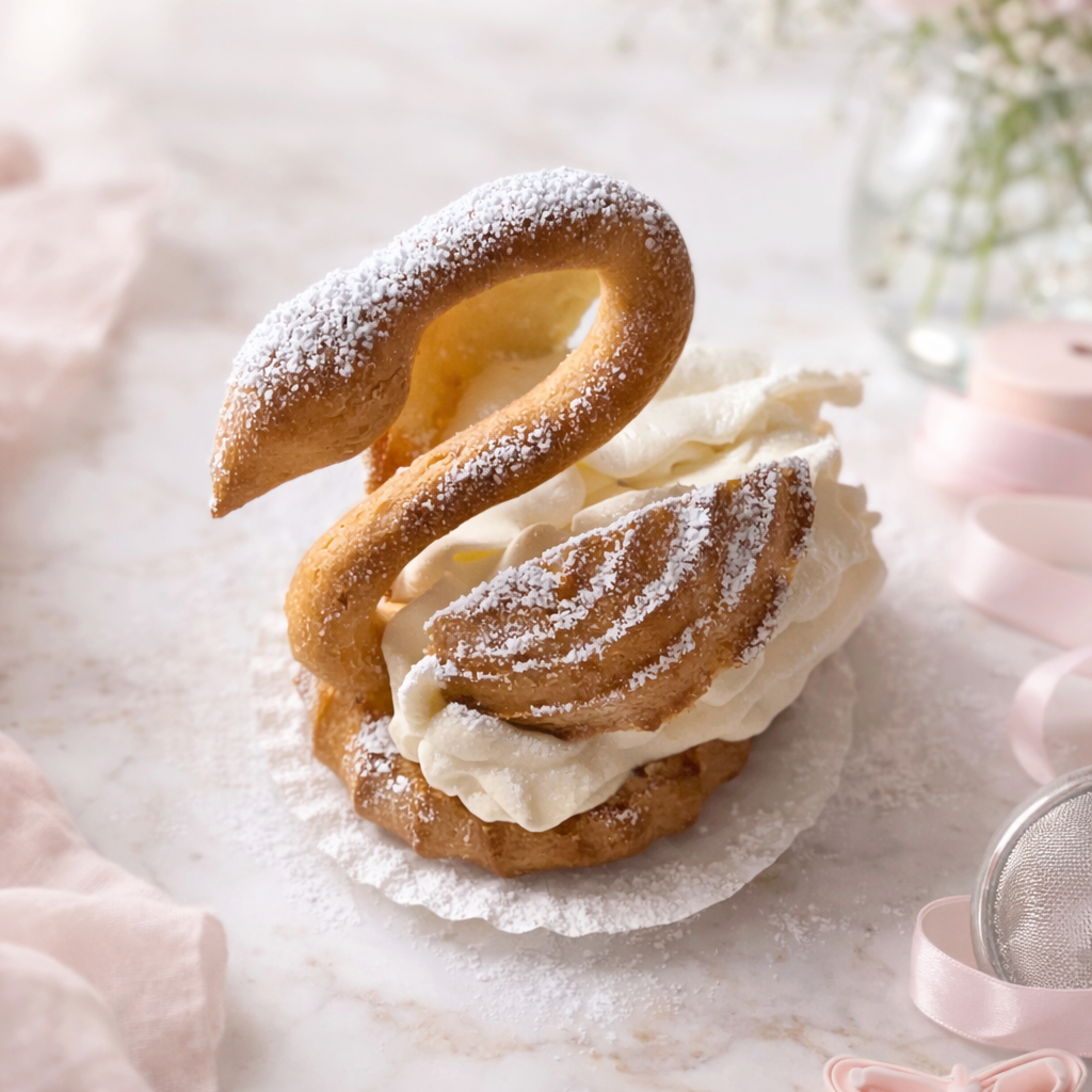 Choux+Pastry+Swans+Cream+Puffs